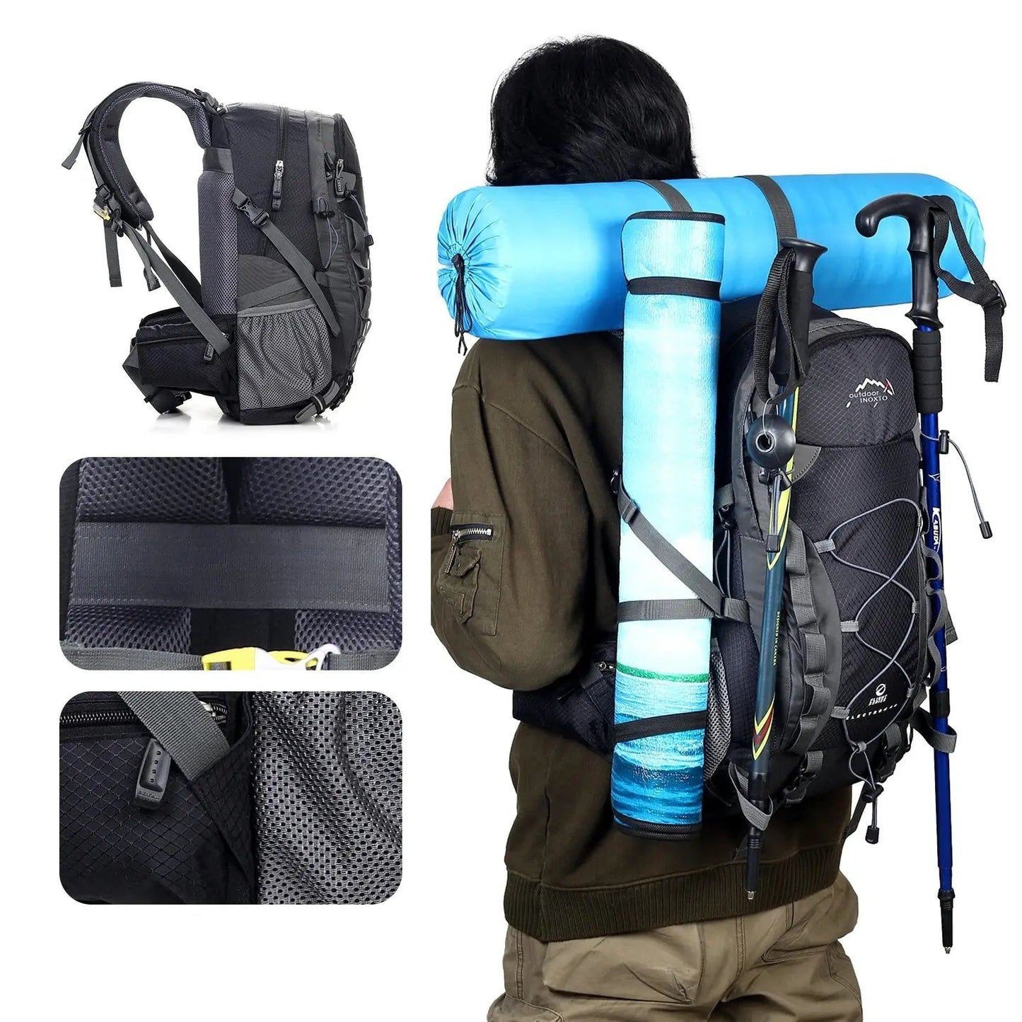 Waterdichte trekkingrugzak met ergonomisch design – TRAILCORE PRO - Glamorix