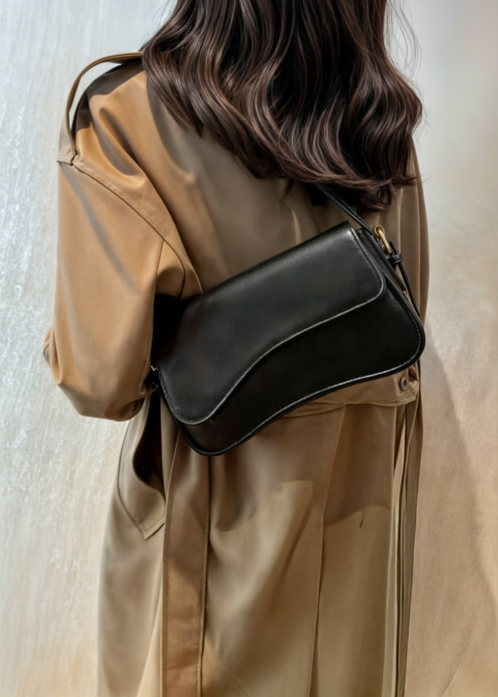 Elegante slanke schoudertas met verstelbare riem – CAMILA