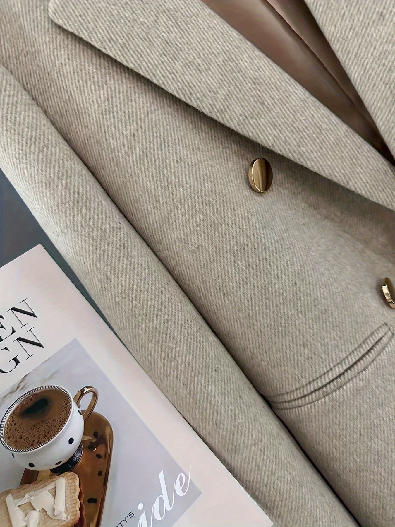 Dubbelrijige blazer met lange mouwen en knoopsluiting – NOVA - Glamorix