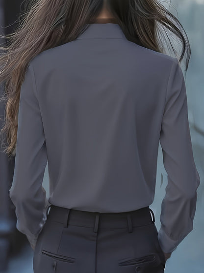 Blouse – Ruches Hals Met Strik & Gladde Bewegingsvrijheid - Glamorix