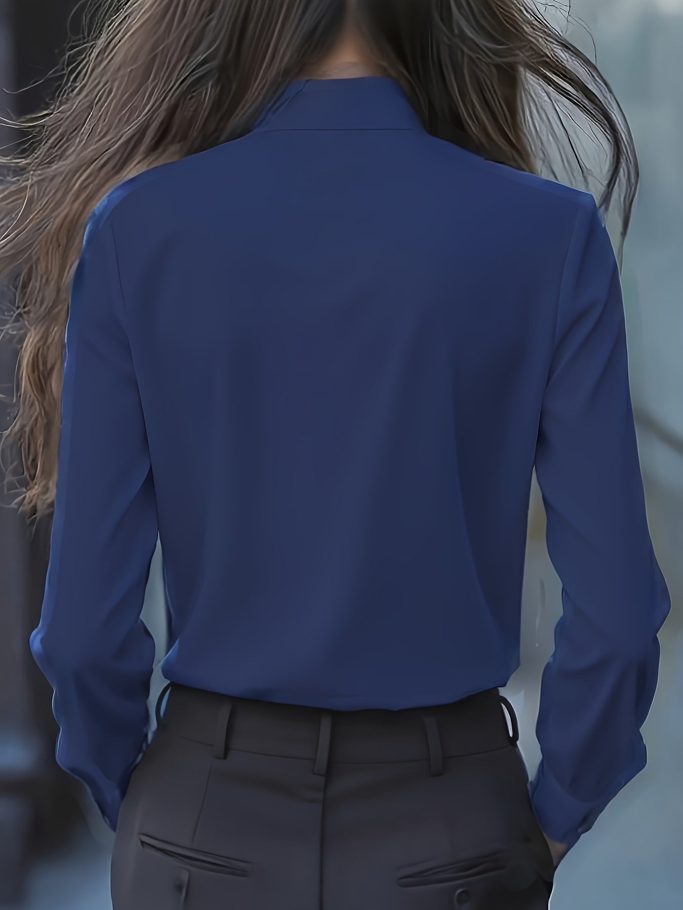 Blouse – Ruches Hals Met Strik & Gladde Bewegingsvrijheid - Glamorix