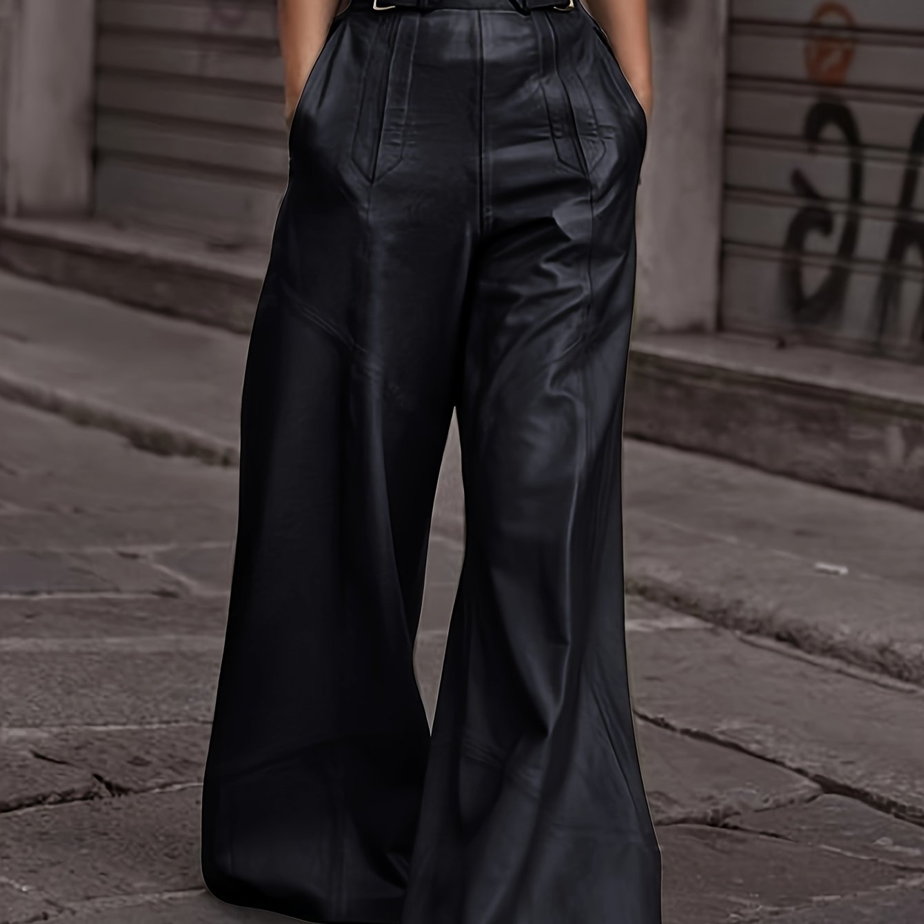 Broek met hoge taille en wijde pijpen voor dames – NOVAJEAN - Glamorix