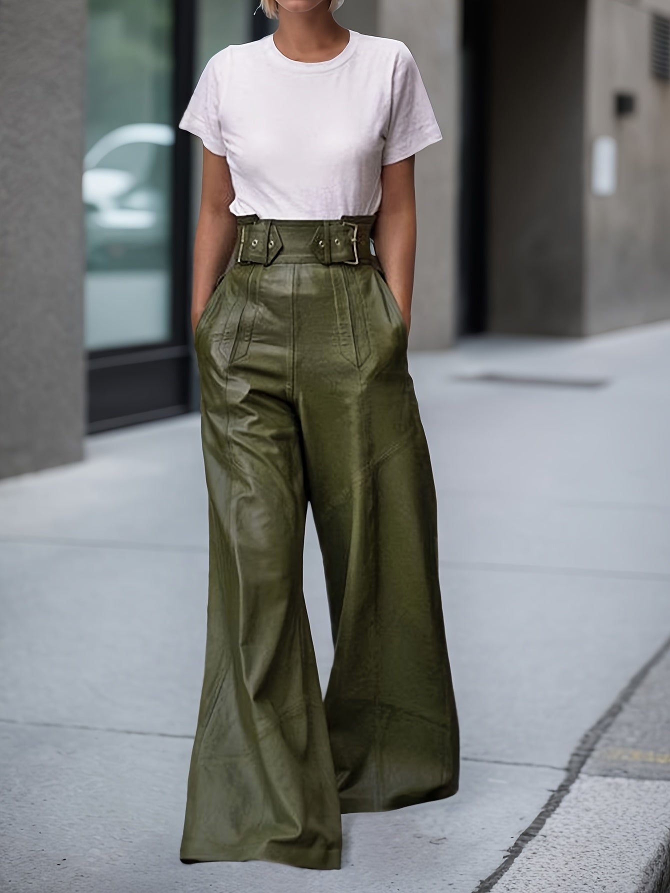 Broek met hoge taille en wijde pijpen voor dames – NOVAJEAN - Glamorix