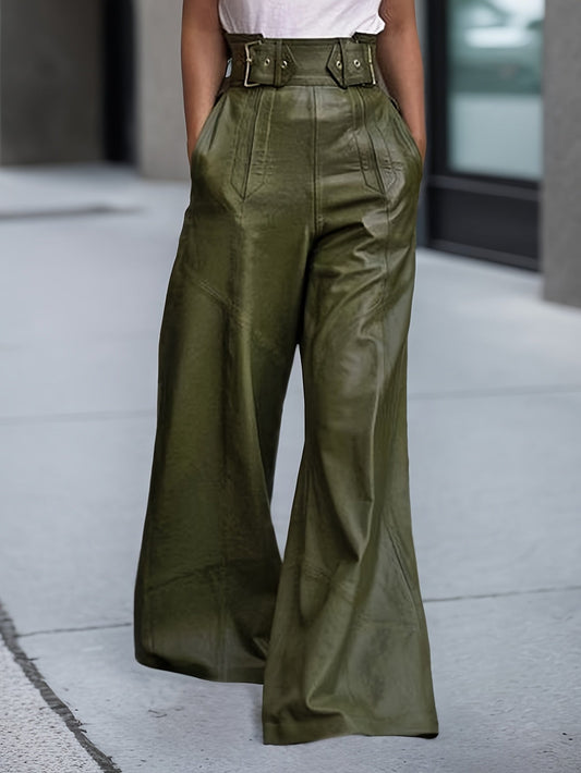 Broek met hoge taille en wijde pijpen voor dames – NOVAJEAN - Glamorix