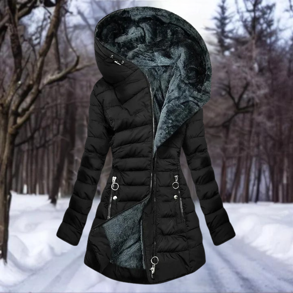 ESMERALDA - Luxe pluche damesjas voor stijlvolle warmte