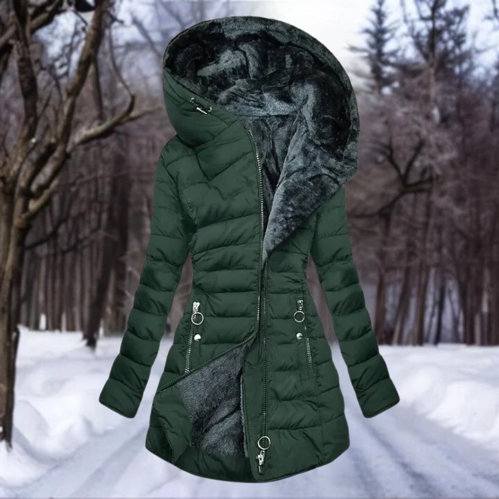 ESMERALDA - Luxe pluche damesjas voor stijlvolle warmte