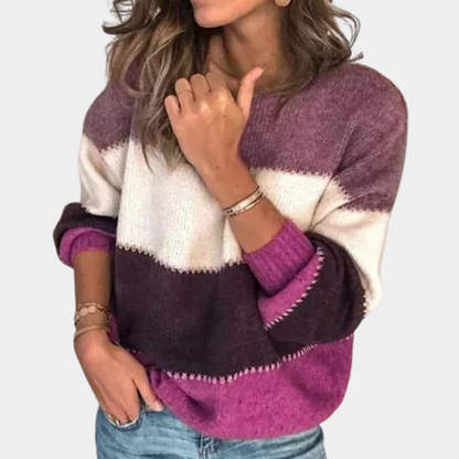 LUNA – Knusse losvallende sweater met kleurblokken voor dames