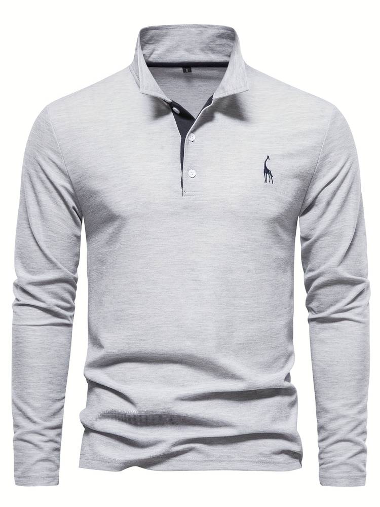 AXEL – Lange mouwen poloshirt met contrasterende afwerking voor een moderne en verfijnde look