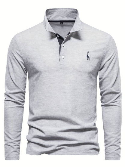 AXEL – Lange mouwen poloshirt met contrasterende afwerking voor een moderne en verfijnde look