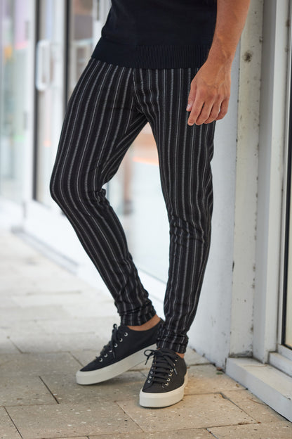 DEXTER - Krijtstreep jogger broek voor een stijlvolle casual look