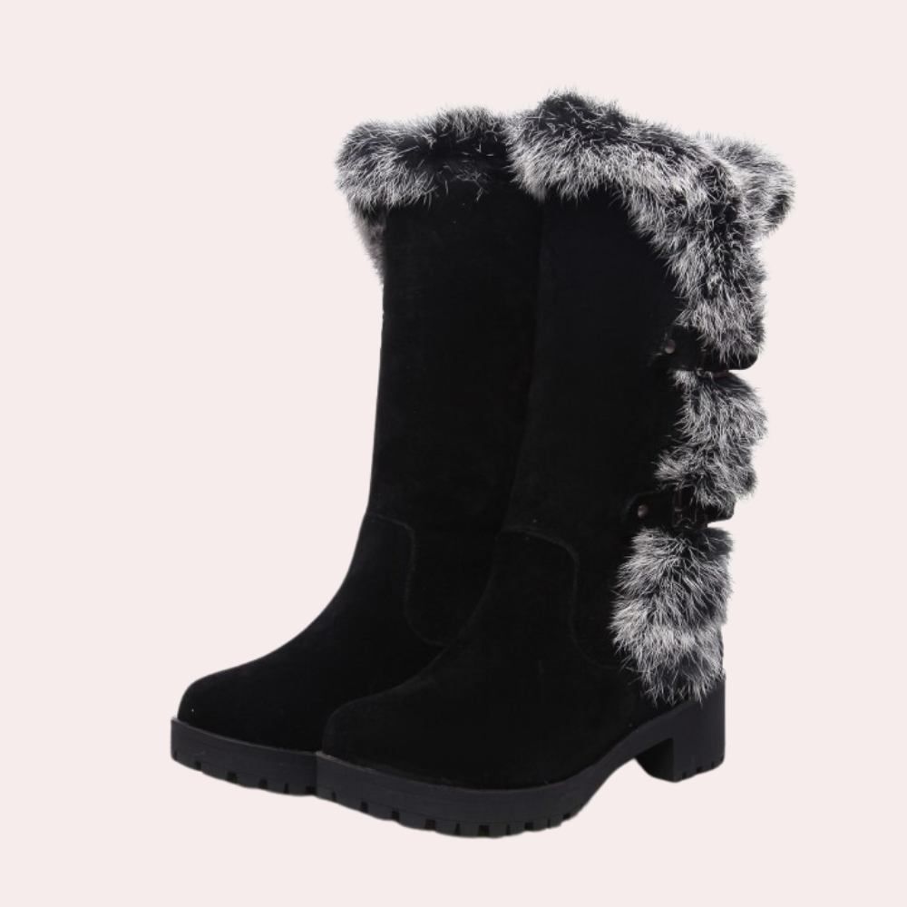 Warme winterlaarzen met gespdetail voor dames – FERENA - Glamorix