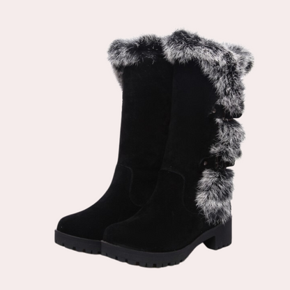 Warme winterlaarzen met gespdetail voor dames – FERENA - Glamorix