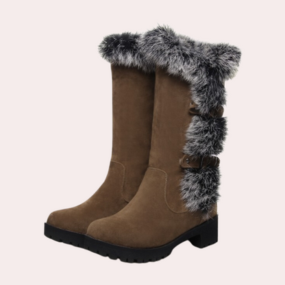 Warme winterlaarzen met gespdetail voor dames – FERENA - Glamorix