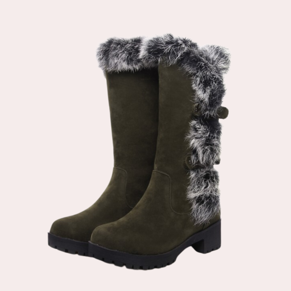 Warme winterlaarzen met gespdetail voor dames – FERENA - Glamorix