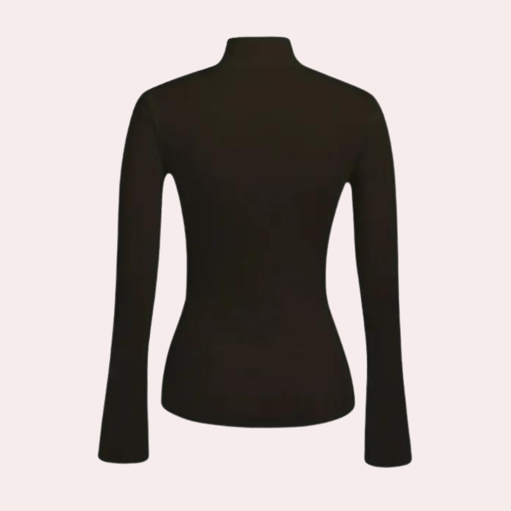 Comfortabele dames wikkeltrui met hoge hals – VALENYA - Glamorix