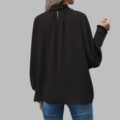 CELINE - Damesblouse met lange mouwen en stijlvolle strik