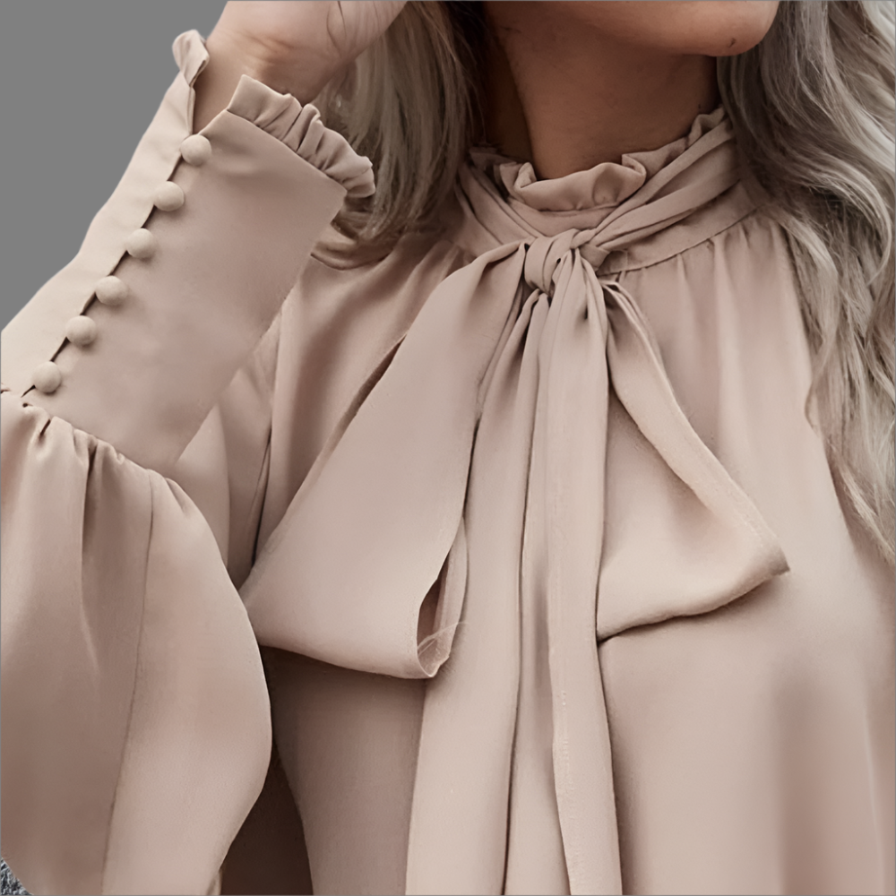 CELINE - Damesblouse met lange mouwen en stijlvolle strik