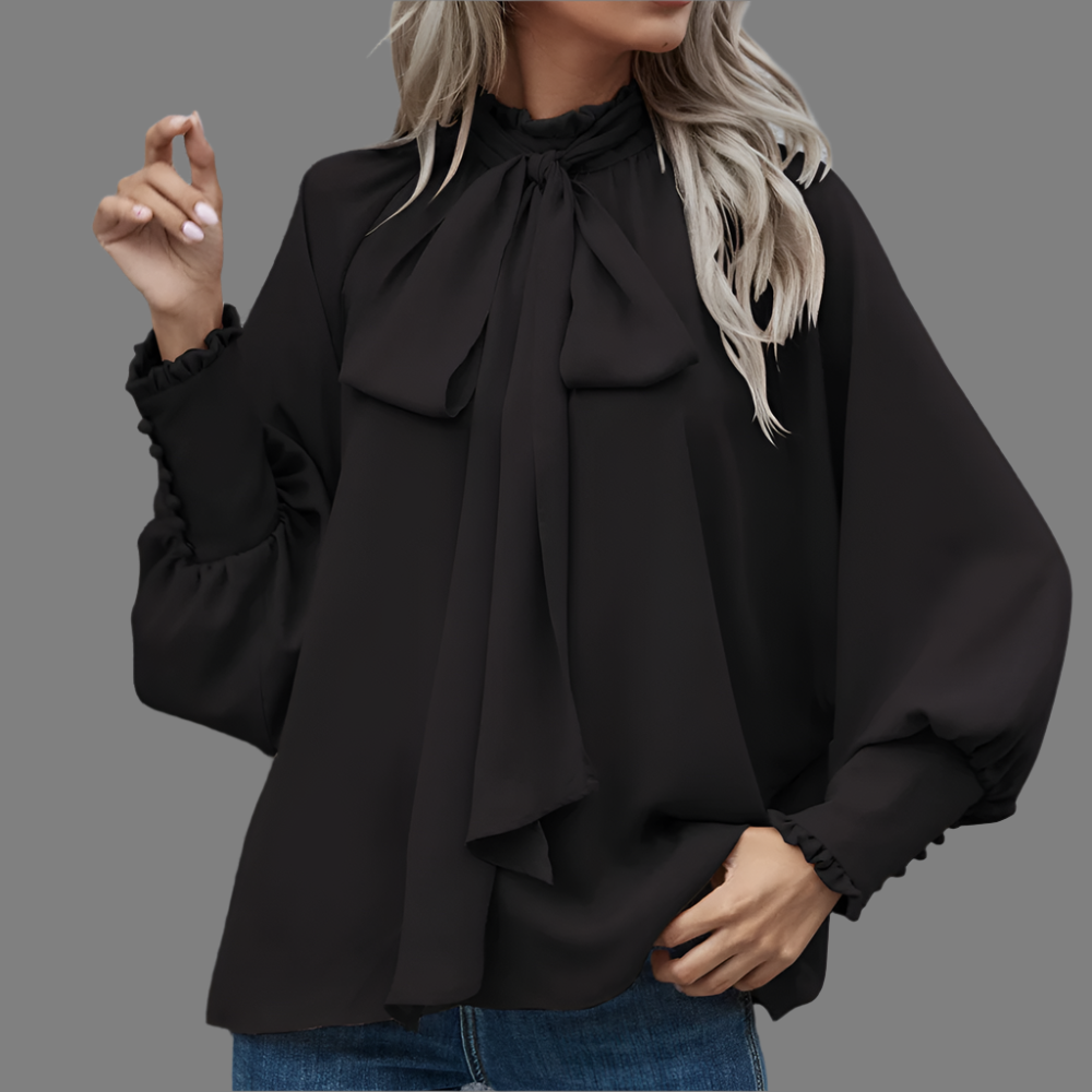CELINE - Damesblouse met lange mouwen en stijlvolle strik
