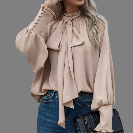 CELINE - Damesblouse met lange mouwen en stijlvolle strik