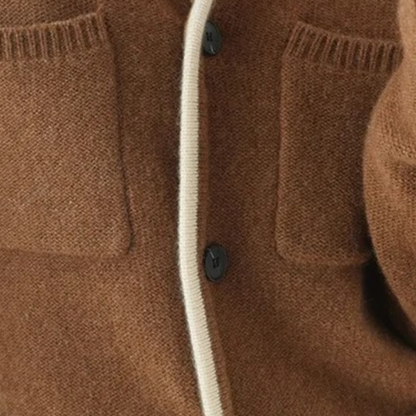 Gebreid damesvest met zakken en relaxte pasvorm – AURESSA - Glamorix