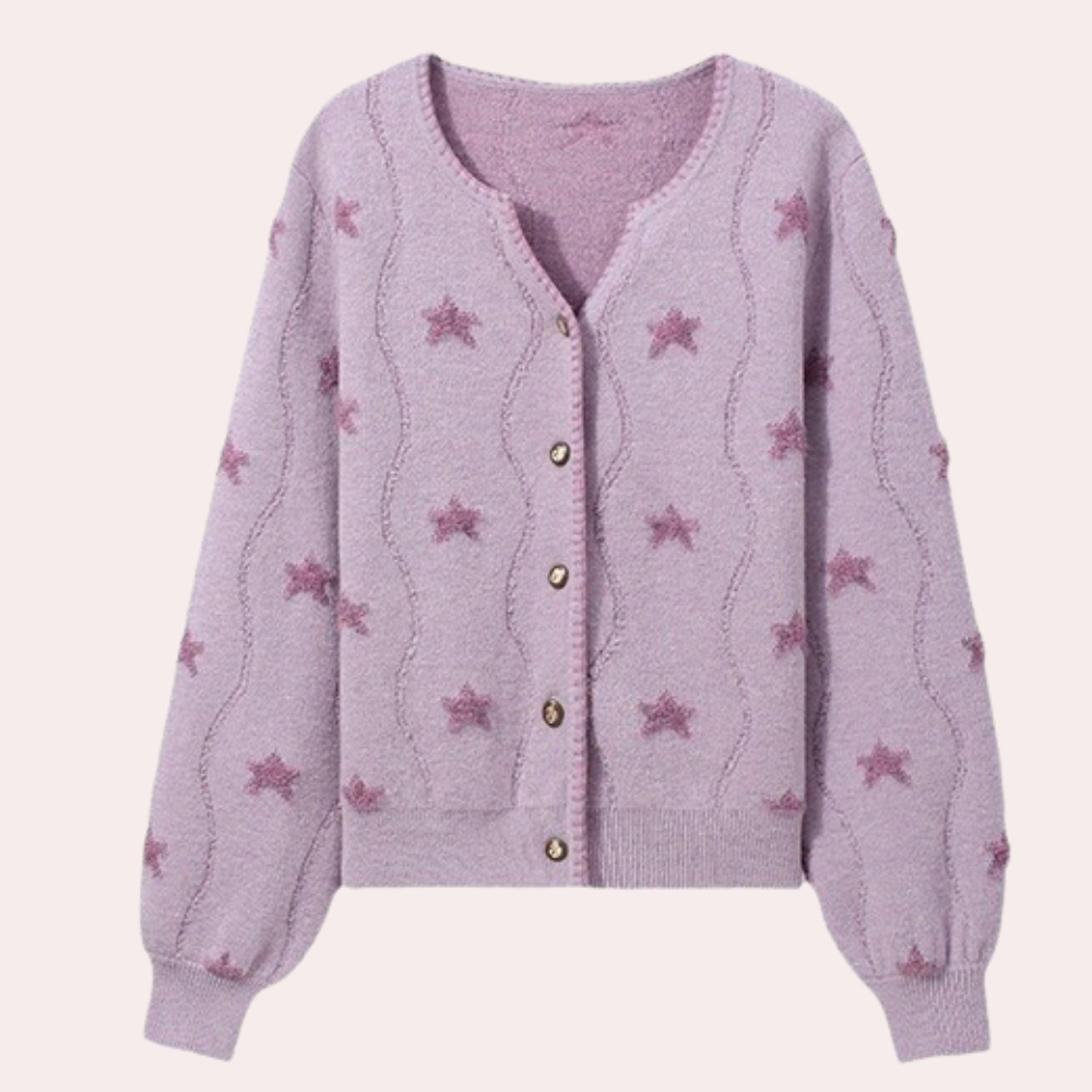 Gebreid damesvest met knoopsluiting en zachte pasvorm – NUALA - Glamorix