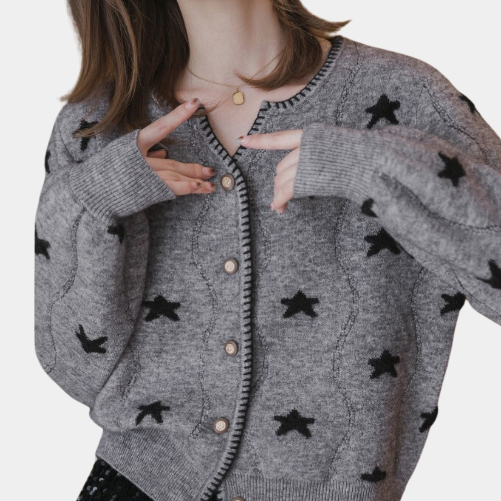 Gebreid damesvest met knoopsluiting en zachte pasvorm – NUALA - Glamorix