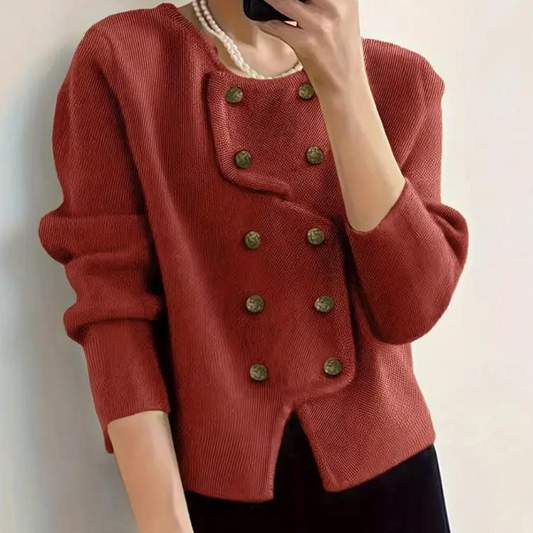 Elegant damesvest met verfijnde pasvorm en open design – SERÉNA - Glamorix