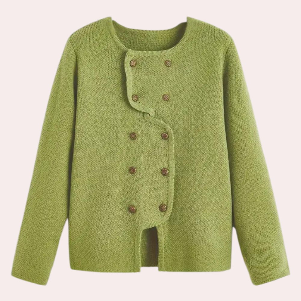 Elegant damesvest met verfijnde pasvorm en open design – SERÉNA - Glamorix