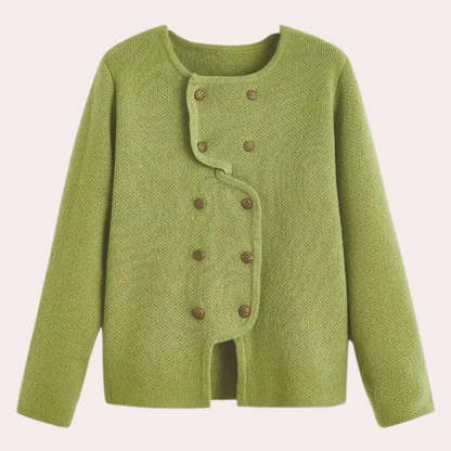 Elegant damesvest met verfijnde pasvorm en open design – SERÉNA - Glamorix
