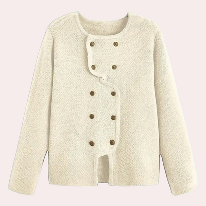 Elegant damesvest met verfijnde pasvorm en open design – SERÉNA - Glamorix