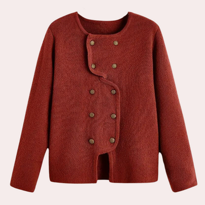 Elegant damesvest met verfijnde pasvorm en open design – SERÉNA - Glamorix