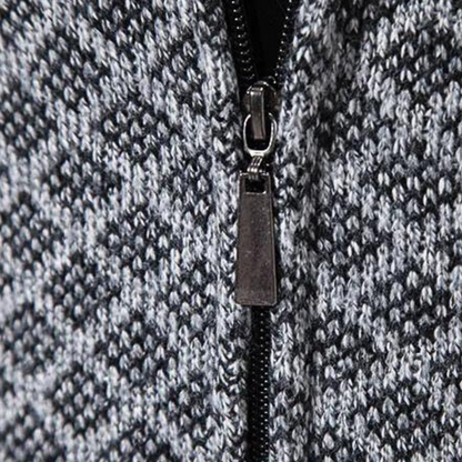 Gebreid herenvest met capuchon en ritssluiting – KAVERO - Glamorix