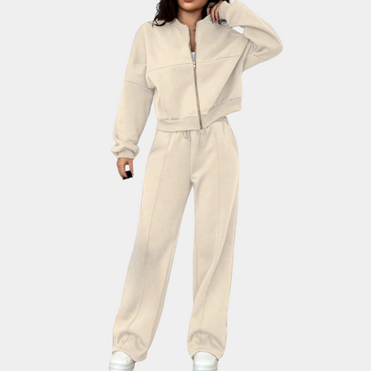 Tweedelige dames loungset met relaxed fit en zachte stof – LUNAYA CozyWear - Glamorix