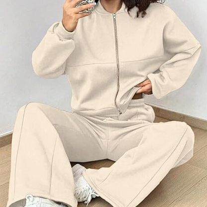 Tweedelige dames loungset met relaxed fit en zachte stof – LUNAYA CozyWear - Glamorix