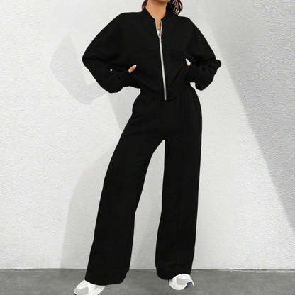 Tweedelige dames loungset met relaxed fit en zachte stof – LUNAYA CozyWear - Glamorix