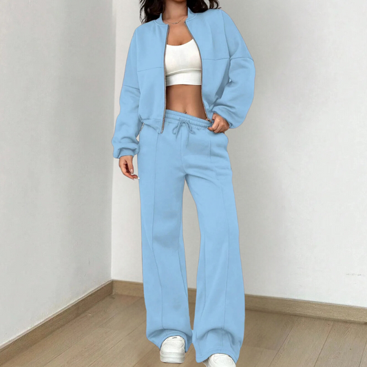 Tweedelige dames loungset met relaxed fit en zachte stof – LUNAYA CozyWear - Glamorix