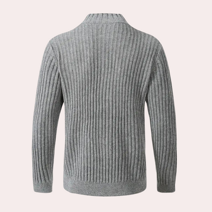 Gebreid herenvest met knoopsluiting en ribdetails – MORVEN KnitVest - Glamorix