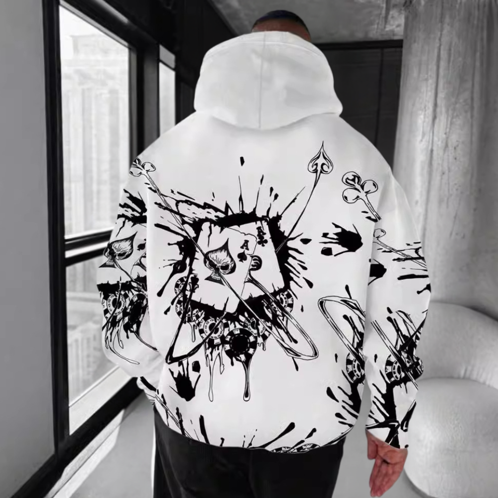 Heren hoodie met grafische print en trekkoord capuchon – VERTAGO UrbanLayer - Glamorix