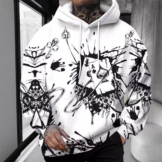 Heren hoodie met grafische print en trekkoord capuchon – VERTAGO UrbanLayer - Glamorix