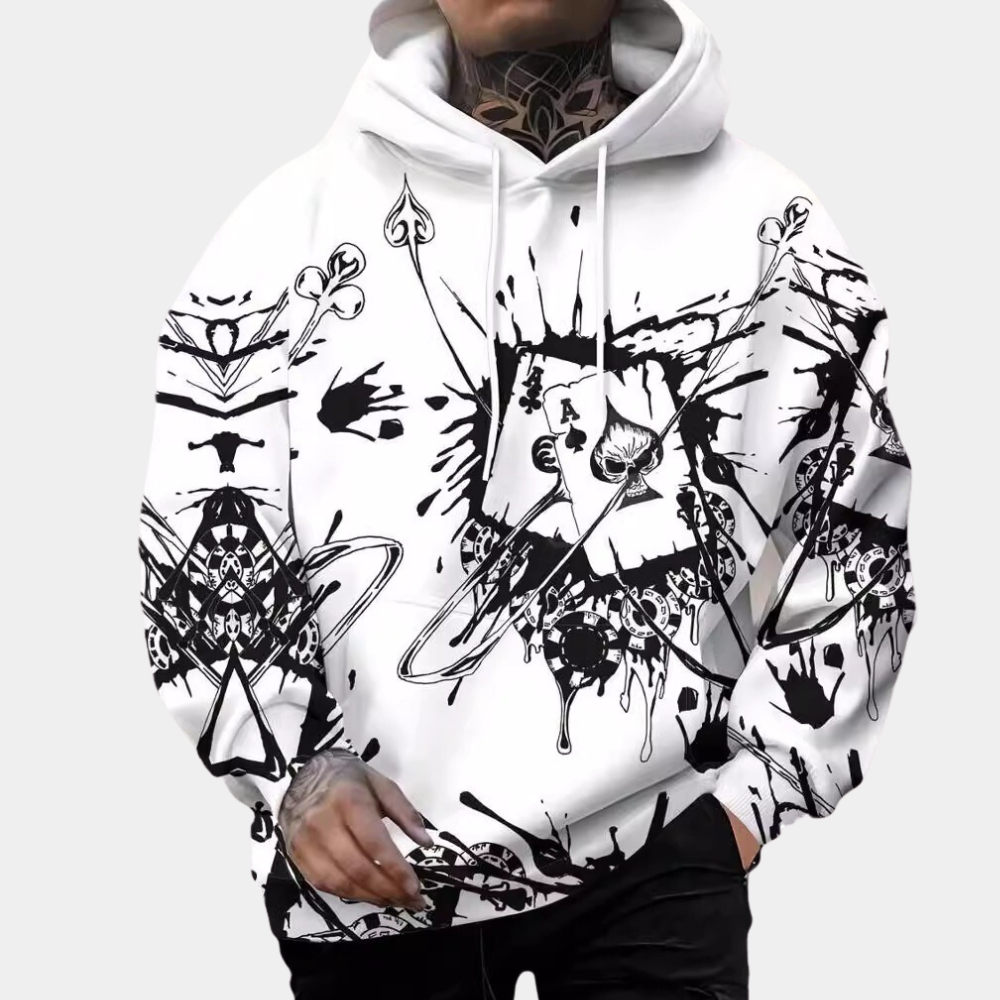 Heren hoodie met grafische print en trekkoord capuchon – VERTAGO UrbanLayer - Glamorix