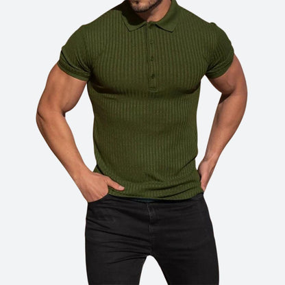 Getailleerd herenpoloshirt met ribstructuur – VERTON - Glamorix