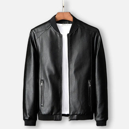 Aiden - Leren herenjas met ritssluiting en tijdloze stijl