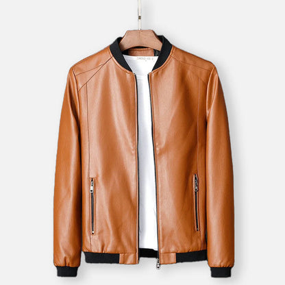 Aiden - Leren herenjas met ritssluiting en tijdloze stijl