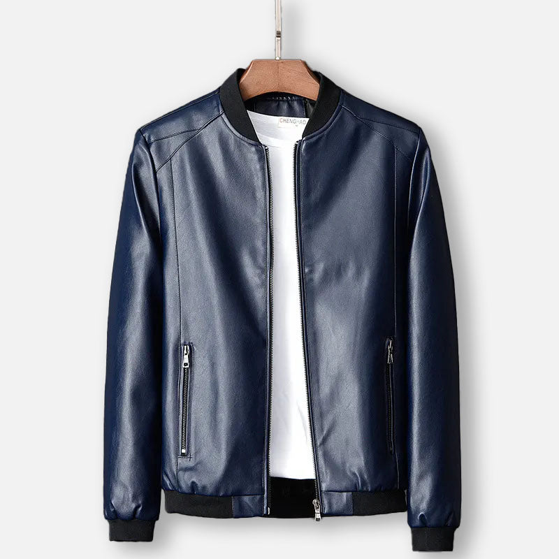 Aiden - Leren herenjas met ritssluiting en tijdloze stijl