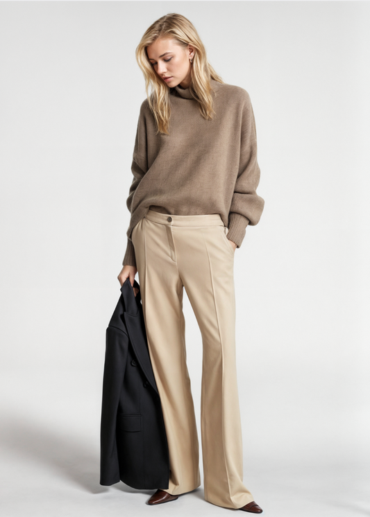 Zachte kasjmier-look trui met losse pasvorm voor dames – ESVANA - Glamorix