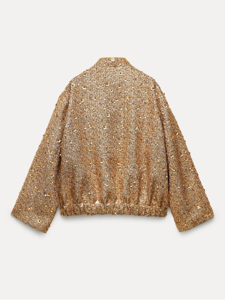 ARIELLA – Verfijnde blazer versierd met gouden glitters voor dames