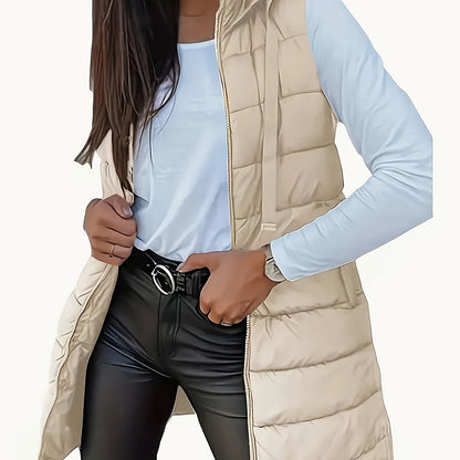 Capuchonvest van katoenmix met rits en vrije beweging - XR - Glamorix