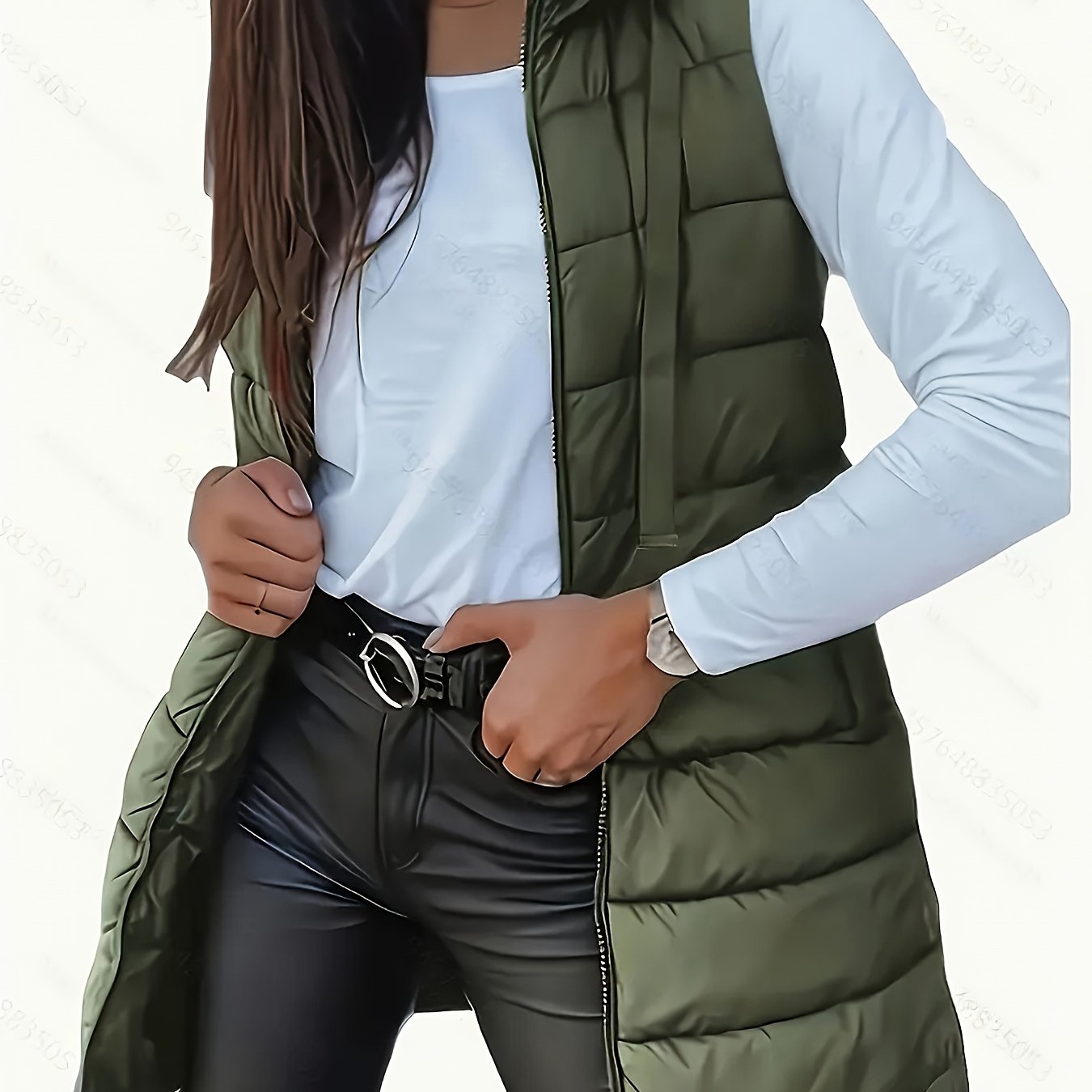 Capuchonvest van katoenmix met rits en vrije beweging - XR - Glamorix