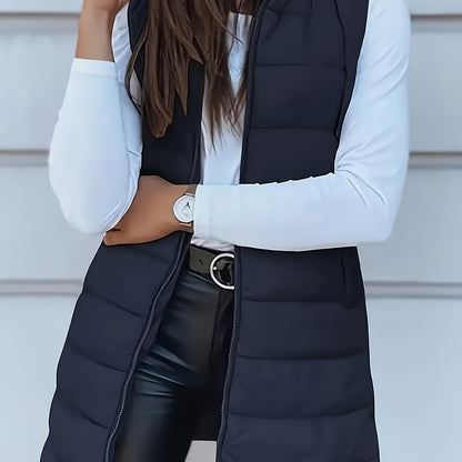 Capuchonvest van katoenmix met rits en vrije beweging - XR - Glamorix
