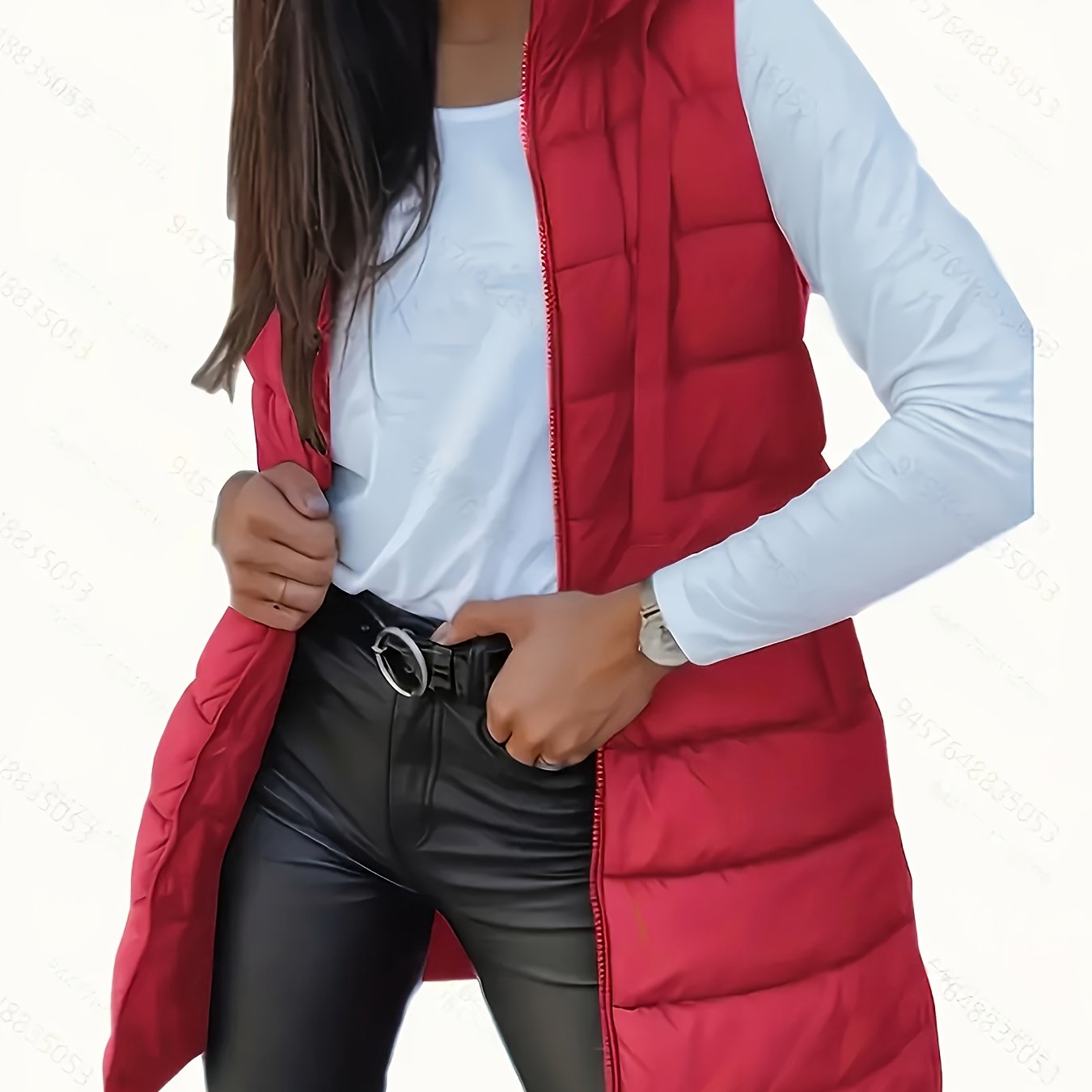 Capuchonvest van katoenmix met rits en vrije beweging - XR - Glamorix